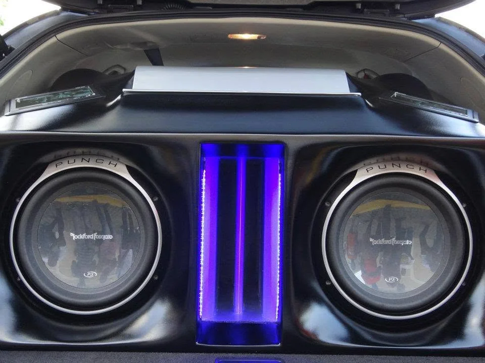 Real custom subwoofer installation with dual drivers